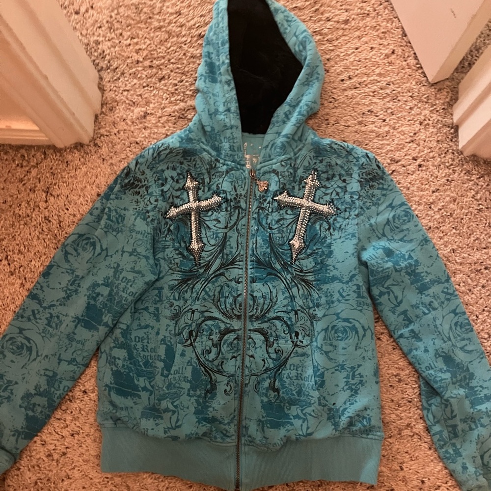 rock & roll cowgirl cross sequined jacket
